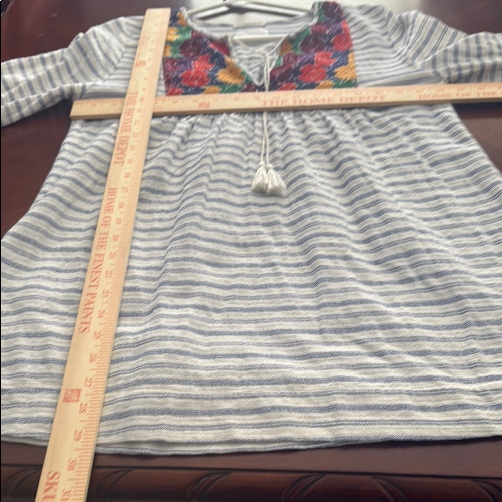J. Crew blue and White Embellished Tunic Top or mini dress - Picture 10 of 11